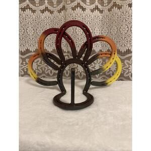 Horseshoe Turkey Handmade Metal Bright Painted Yard Ranch Farm Decor Art 11x14